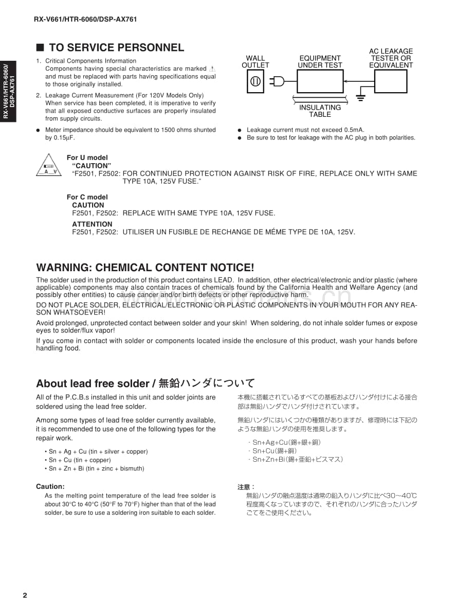 Yamaha-RXV-661-Service-Manual电路原理图.pdf_第2页
