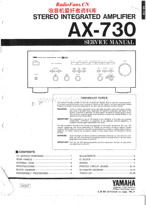 Yamaha-AX-730-Service-Manual电路原理图.pdf