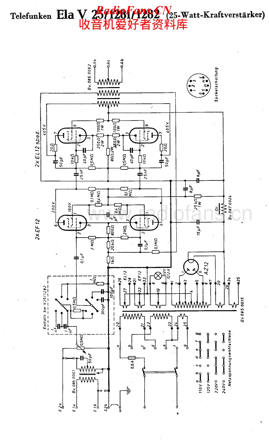 Telefunken-Ela-V25-1281-Schematic电路原理图.pdf_第1页