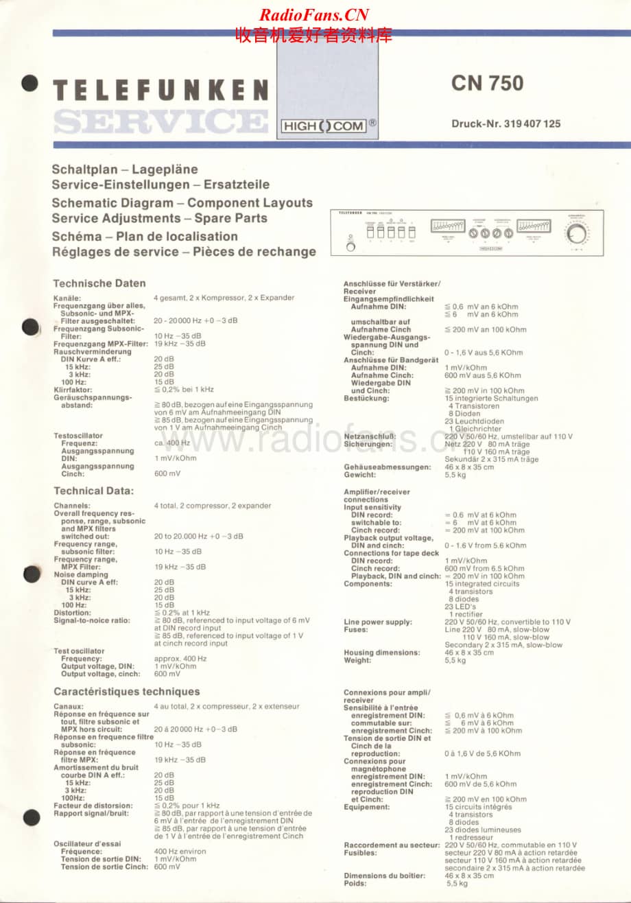 Telefunken-CN-750-Service-Manual电路原理图.pdf_第1页