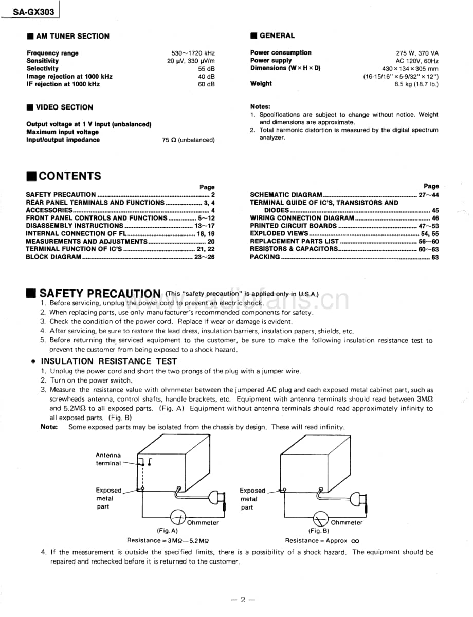 Technics-SAGX-303-Service-Manual电路原理图.pdf_第2页