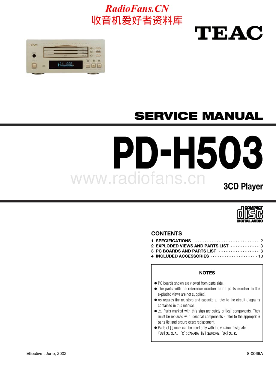 Teac-PD-H503-Service-Manual电路原理图.pdf_第1页