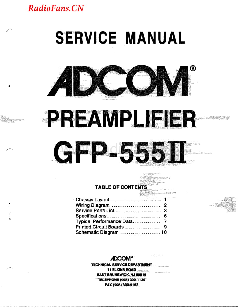 Adcom-GFP555II-pre-sm维修电路图 手册.pdf_第1页
