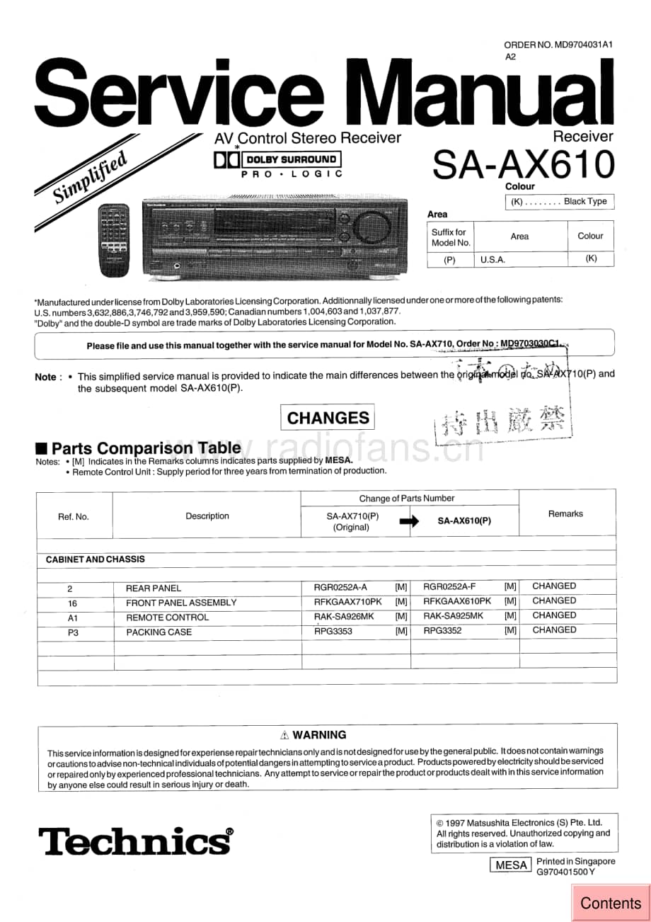 Technics-SAAX-610-Service-Manual电路原理图.pdf_第1页