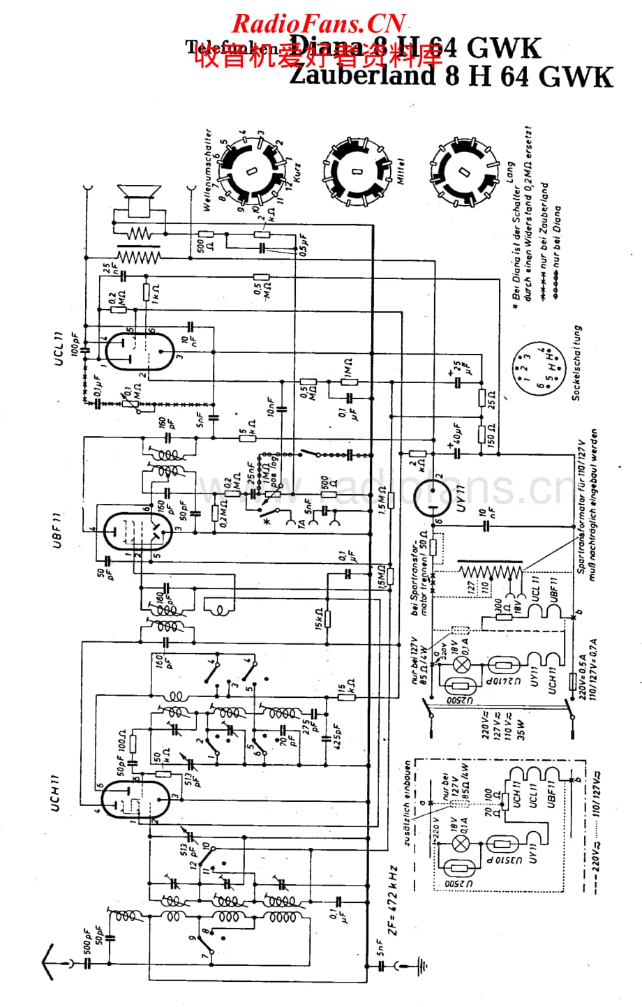 Telefunken-Zauberland-8H64-GWK-Schematic电路原理图.pdf_第1页