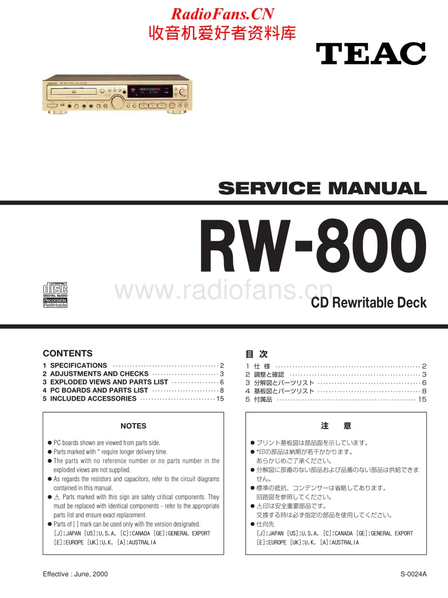 Teac-RW-800-Service-Manual电路原理图.pdf_第1页