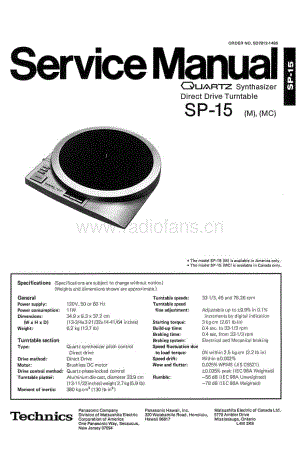 Technics-SP-15-Service-Manual电路原理图.pdf