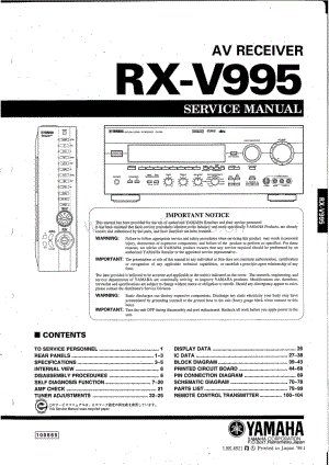 Yamaha-RXV-995-Service-Manual电路原理图.pdf