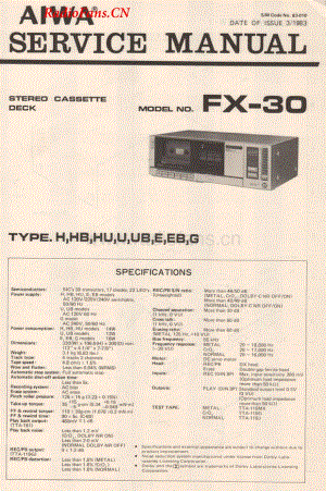 Aiwa-FX30-tape-sm维修电路图 手册.pdf