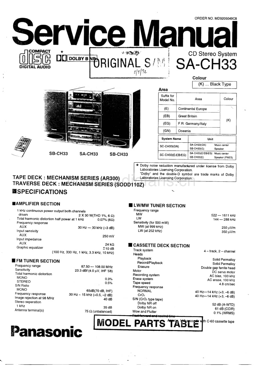 Technics-SACH-33-Service-Manual电路原理图.pdf_第1页