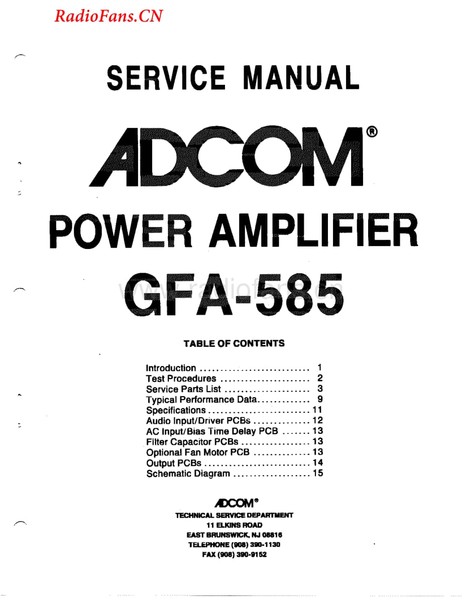 Adcom-GFA585-pwr-sm维修电路图 手册.pdf_第1页