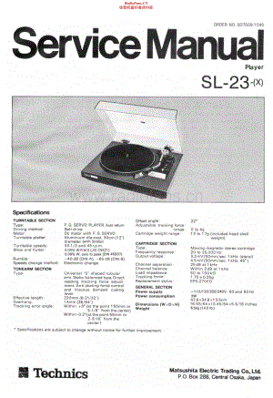 Technics-SL-23-Service-Manual电路原理图.pdf