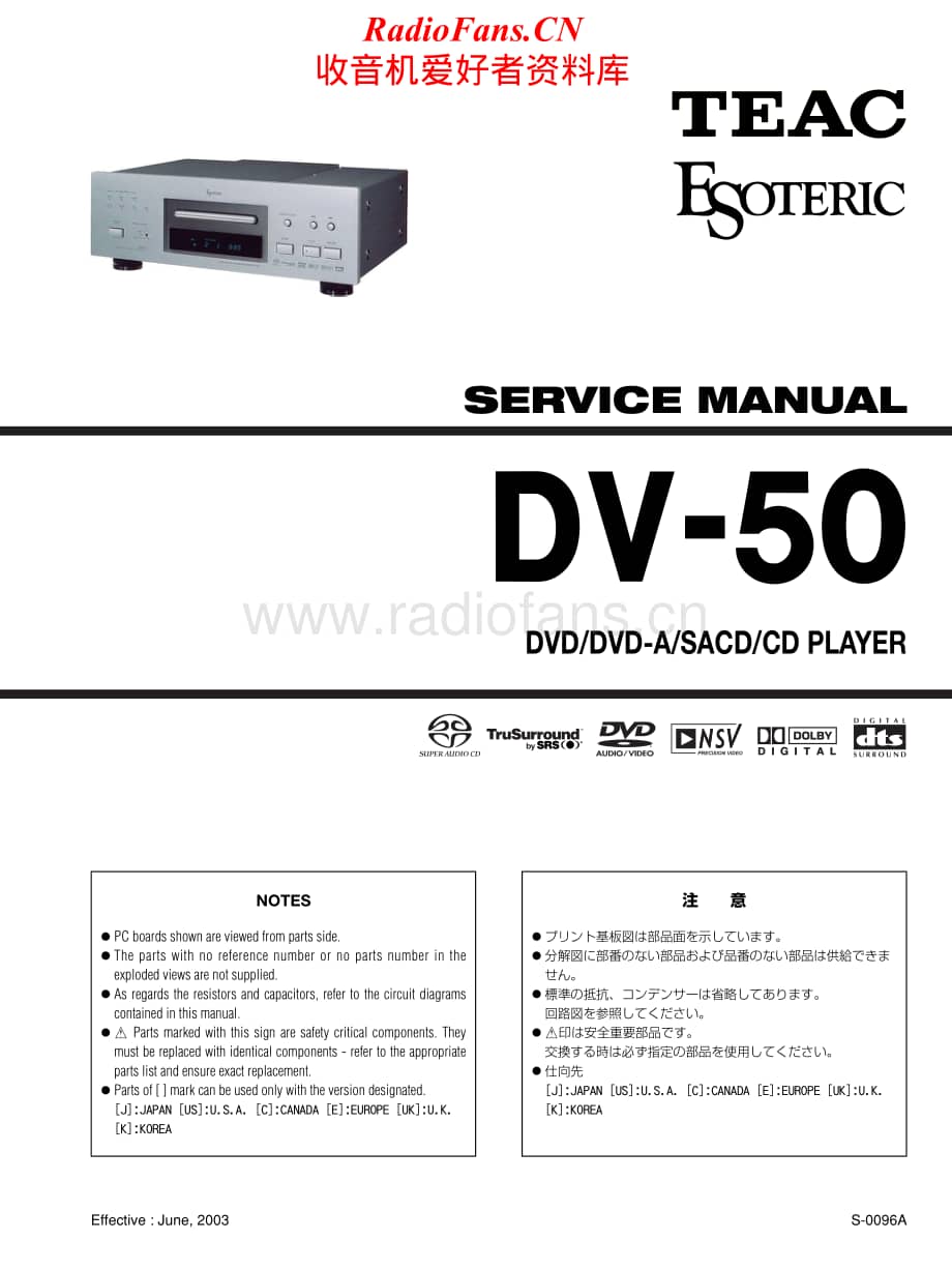 Teac-DV-50-Service-Manual电路原理图.pdf_第1页