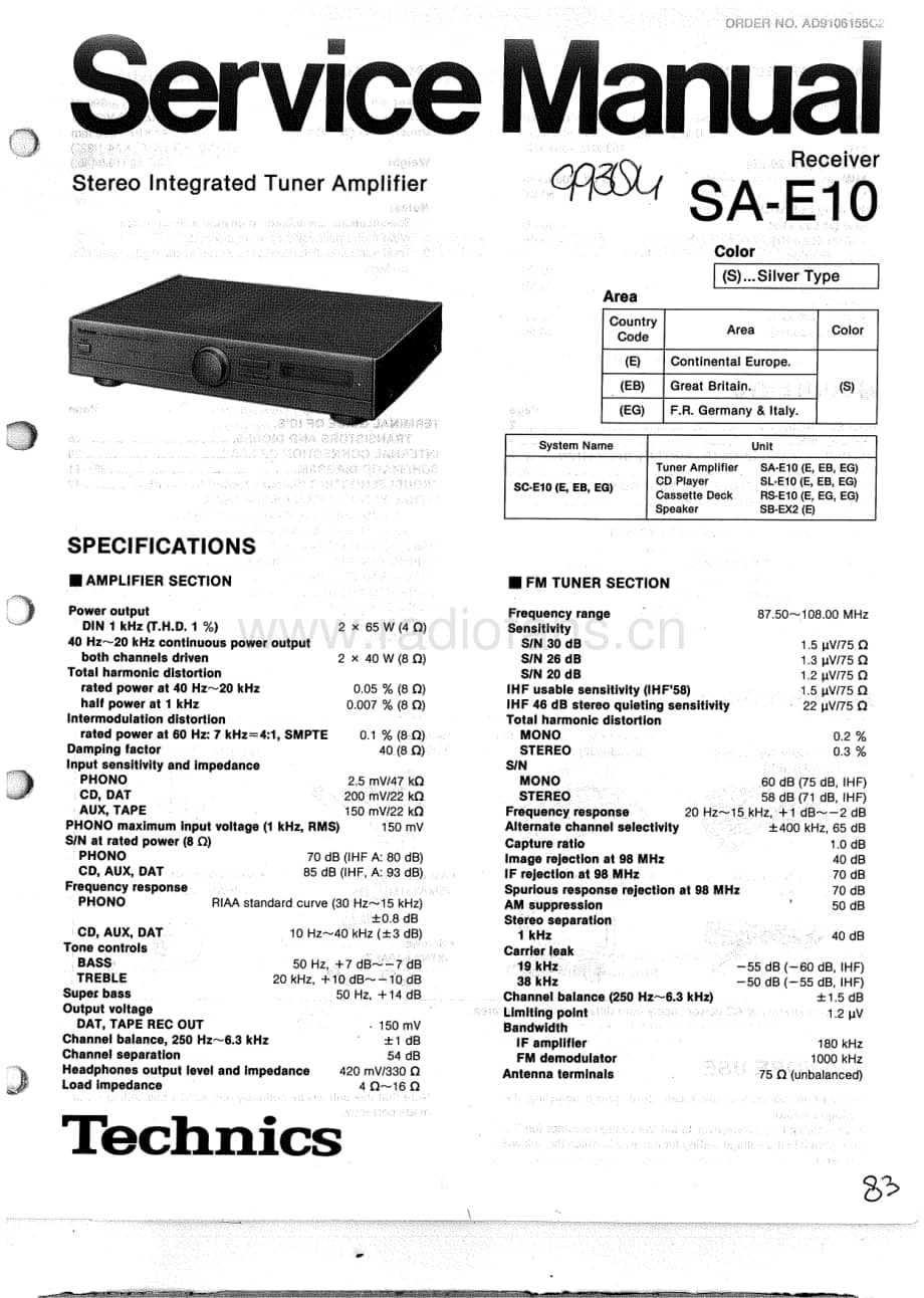 Technics-SAE-10-Service-Manual电路原理图.pdf_第1页