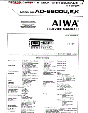 Aiwa-AD6600-tape-sm维修电路图 手册.pdf