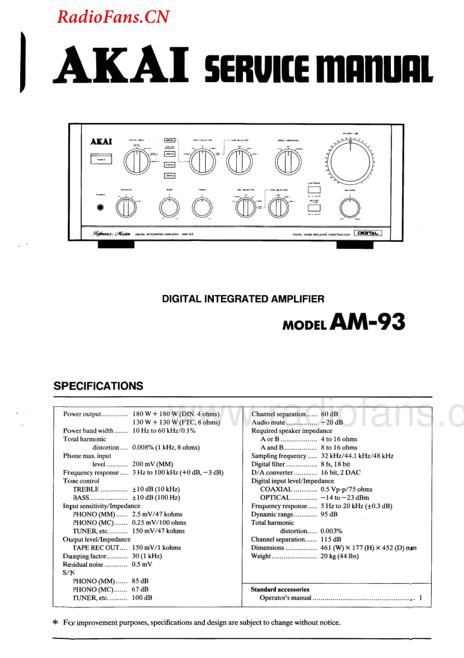 Akai-AM93-int-sm维修电路图 手册.pdf_第1页