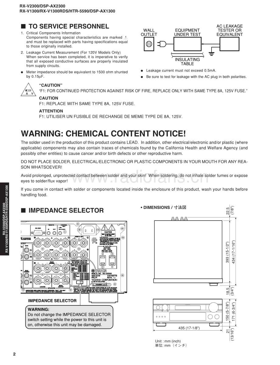 Yamaha-RXV-1300-Service-Manual电路原理图.pdf_第2页
