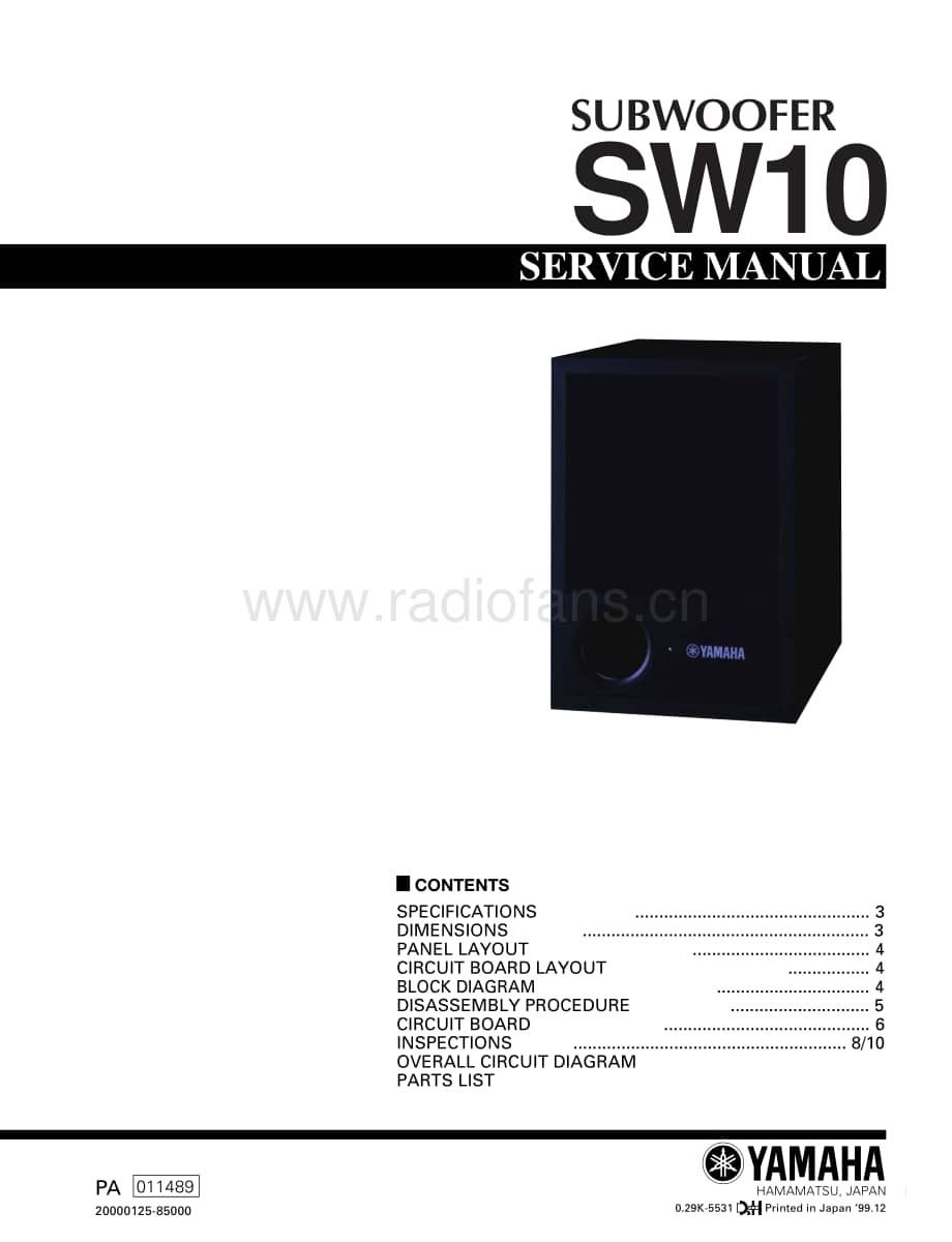 Yamaha-SW-10-Service-Manual电路原理图.pdf_第1页