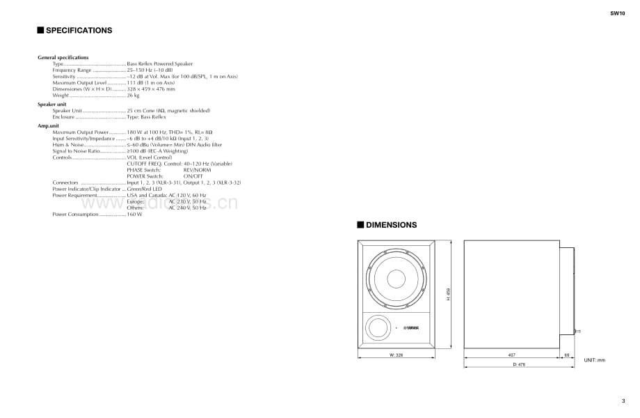 Yamaha-SW-10-Service-Manual电路原理图.pdf_第3页