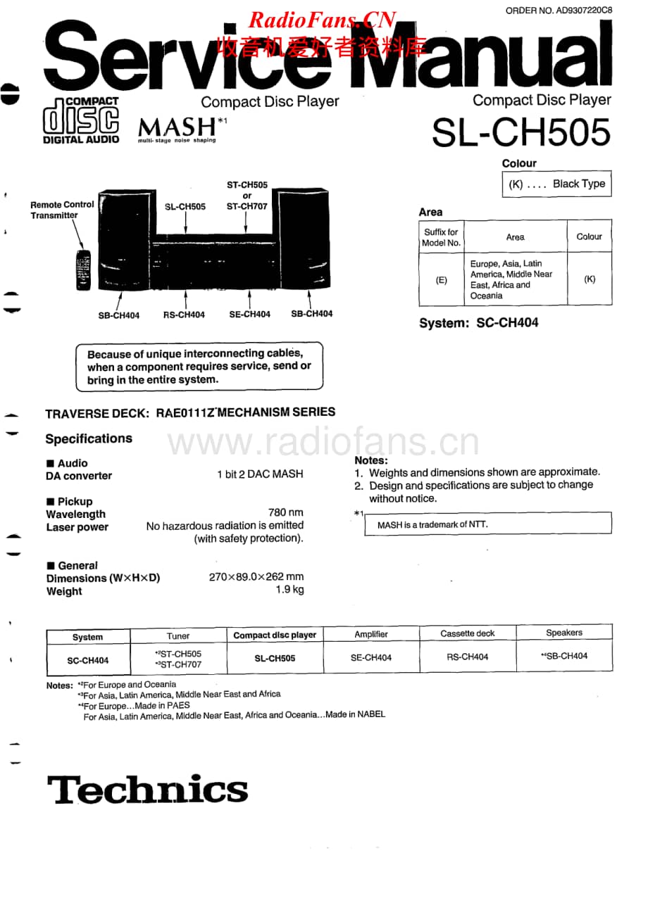 Technics-SLCH-505-Service-Manual电路原理图.pdf_第1页