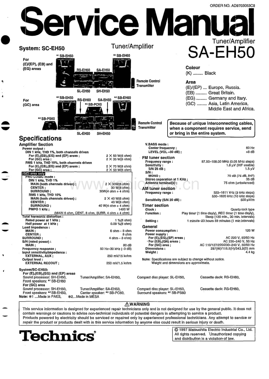 Technics-SAEH-50-Service-Manual电路原理图.pdf_第1页