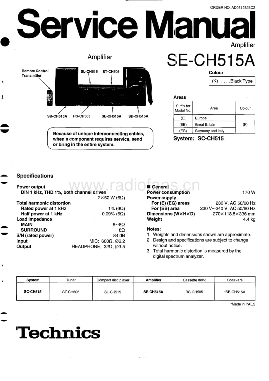 Technics-SECH-515-A-Service-Manual电路原理图.pdf_第1页