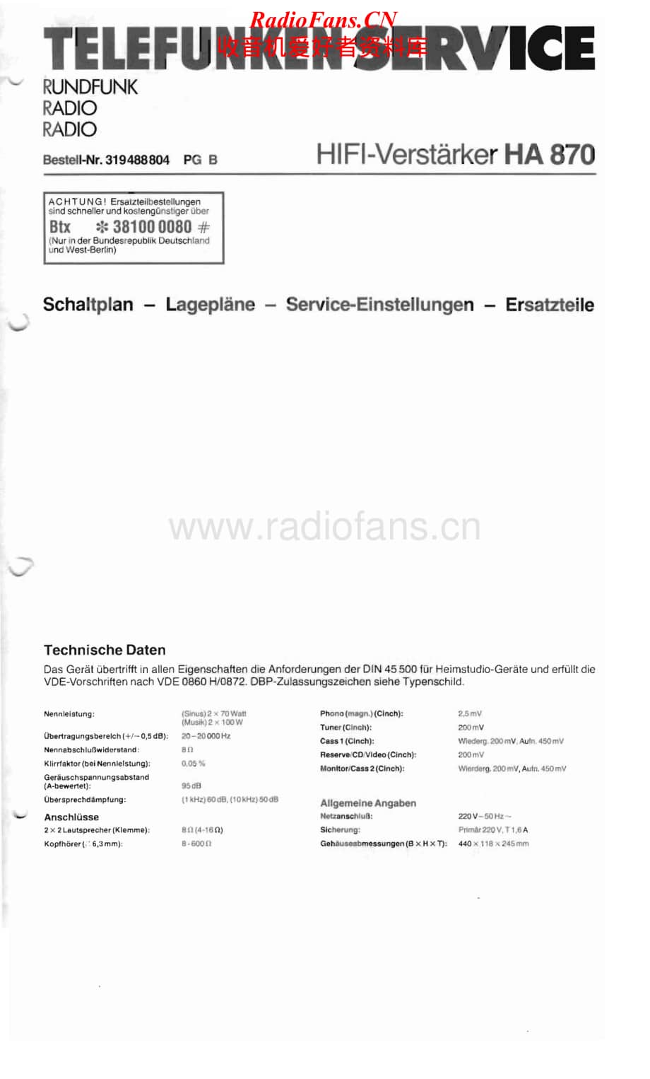 Telefunken-HA-870-Service-Manual电路原理图.pdf_第1页