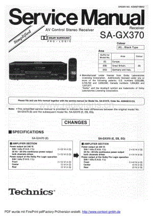 Technics-SAGX-370-Service-Manual电路原理图.pdf