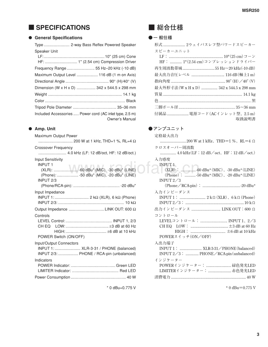 Yamaha-MSR-250-Service-Manual电路原理图.pdf_第3页