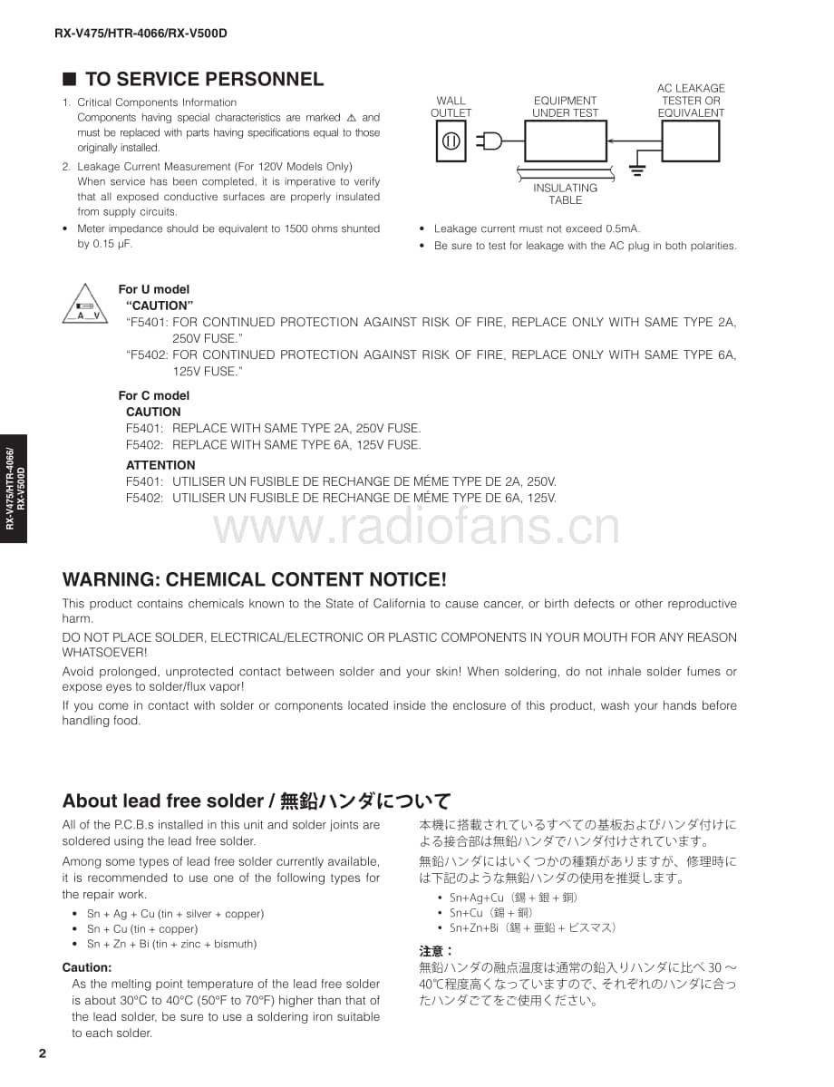 Yamaha-RXV-475-Service-Manual电路原理图.pdf_第2页