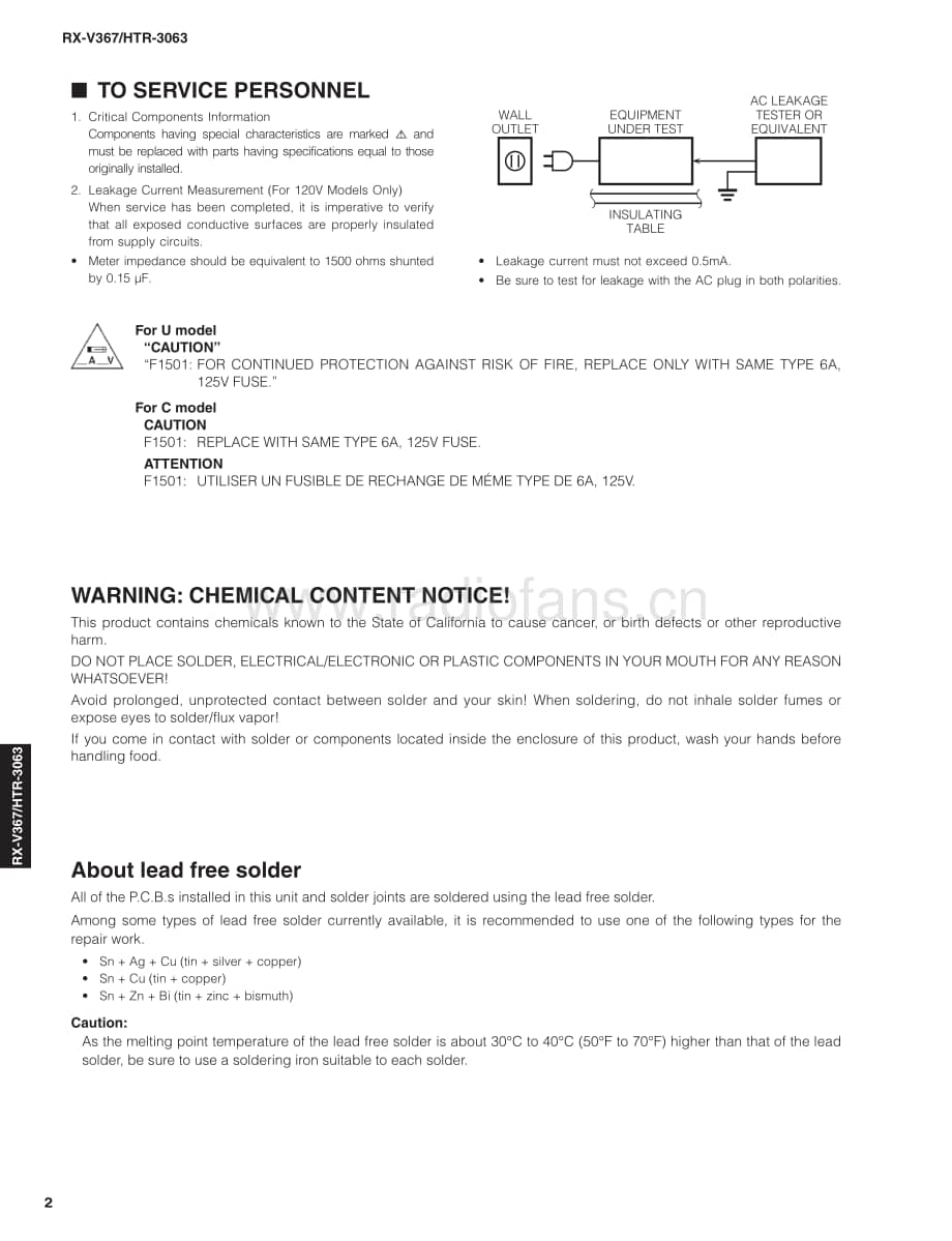 Yamaha-RXV-367-Service-Manual电路原理图.pdf_第2页