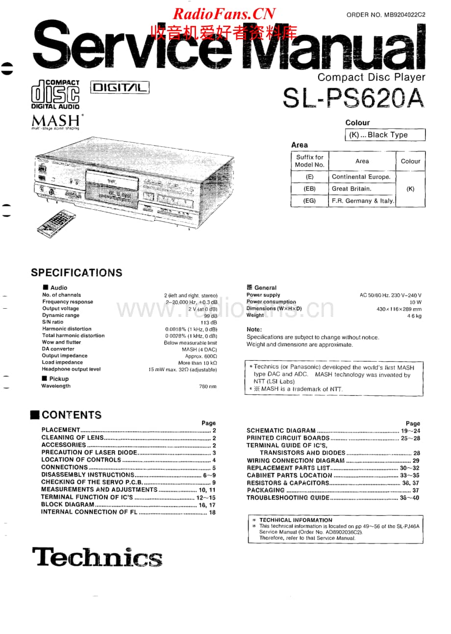 Technics-SLPS-620-A-Service-Manual电路原理图.pdf_第1页