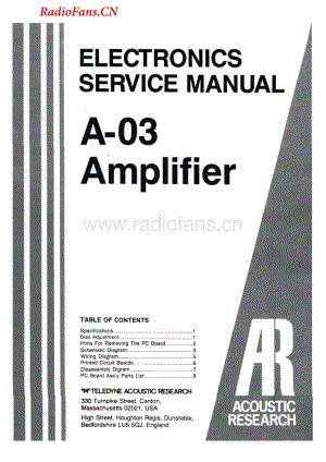 AcousticResearch-A03-int-sm维修电路图 手册.pdf