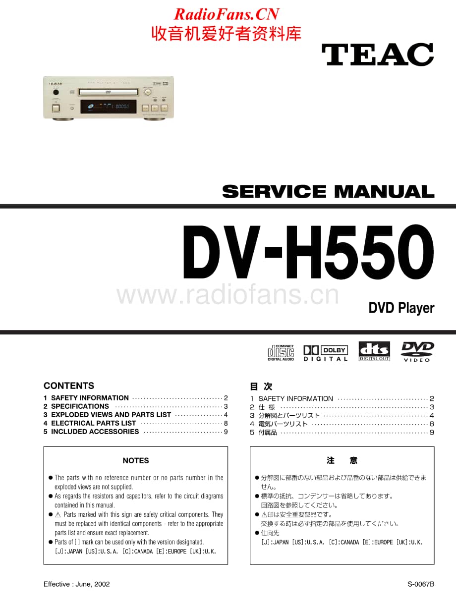 Teac-DV-H550-Service-Manual电路原理图.pdf_第1页