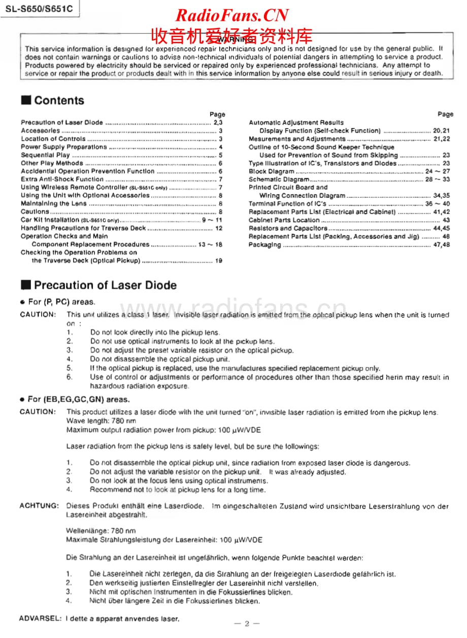 Technics-SLS-650-651-C-Service-Manual (1)电路原理图.pdf_第2页