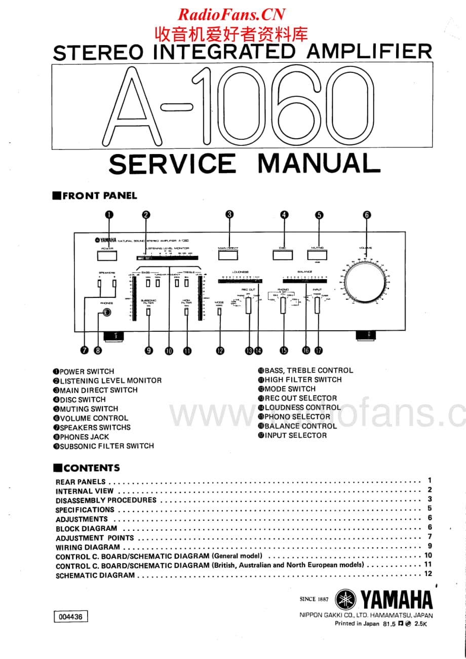 Yamaha-A-1060-Service-Manual电路原理图.pdf_第1页