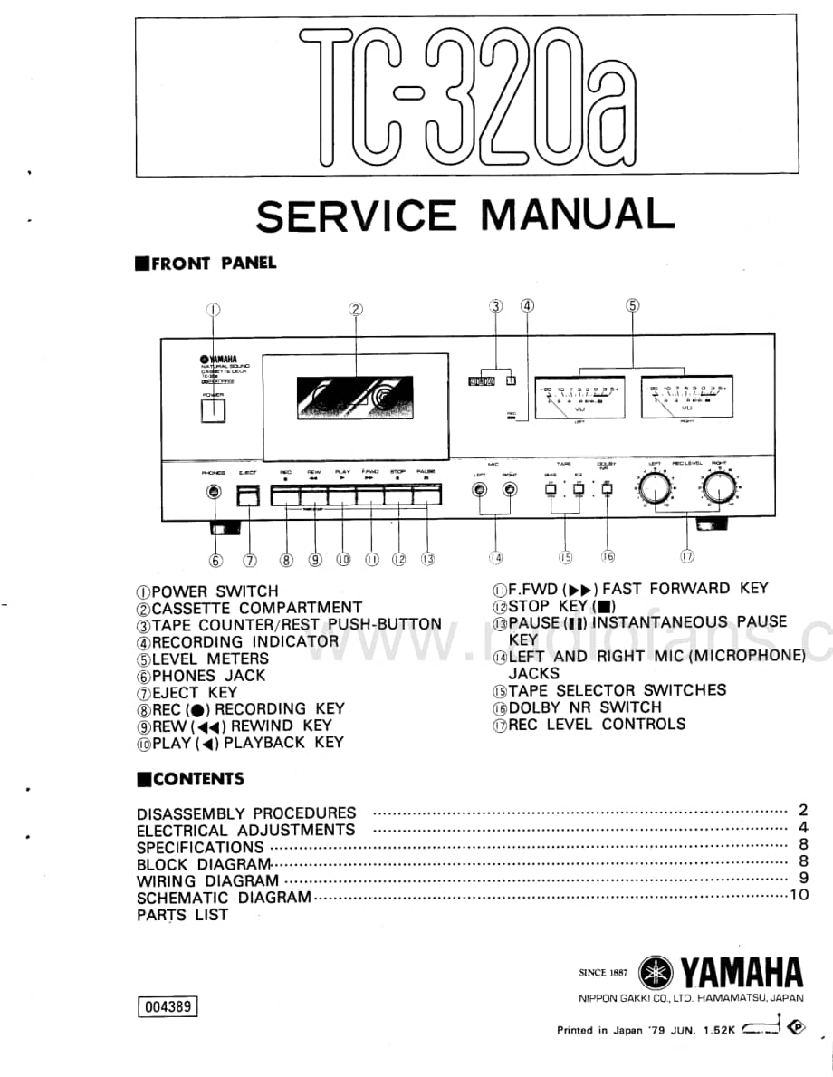 Yamaha-TC-320-A-Service-Manual电路原理图.pdf_第1页