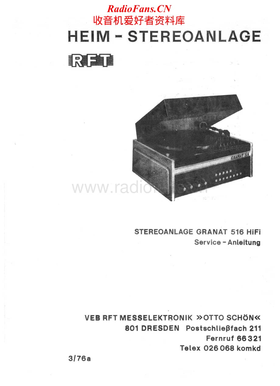 Telefunken-Granat-516-Service-Manual电路原理图.pdf_第1页