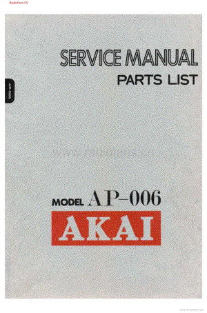 Akai-AP006-tt-sm维修电路图 手册.pdf
