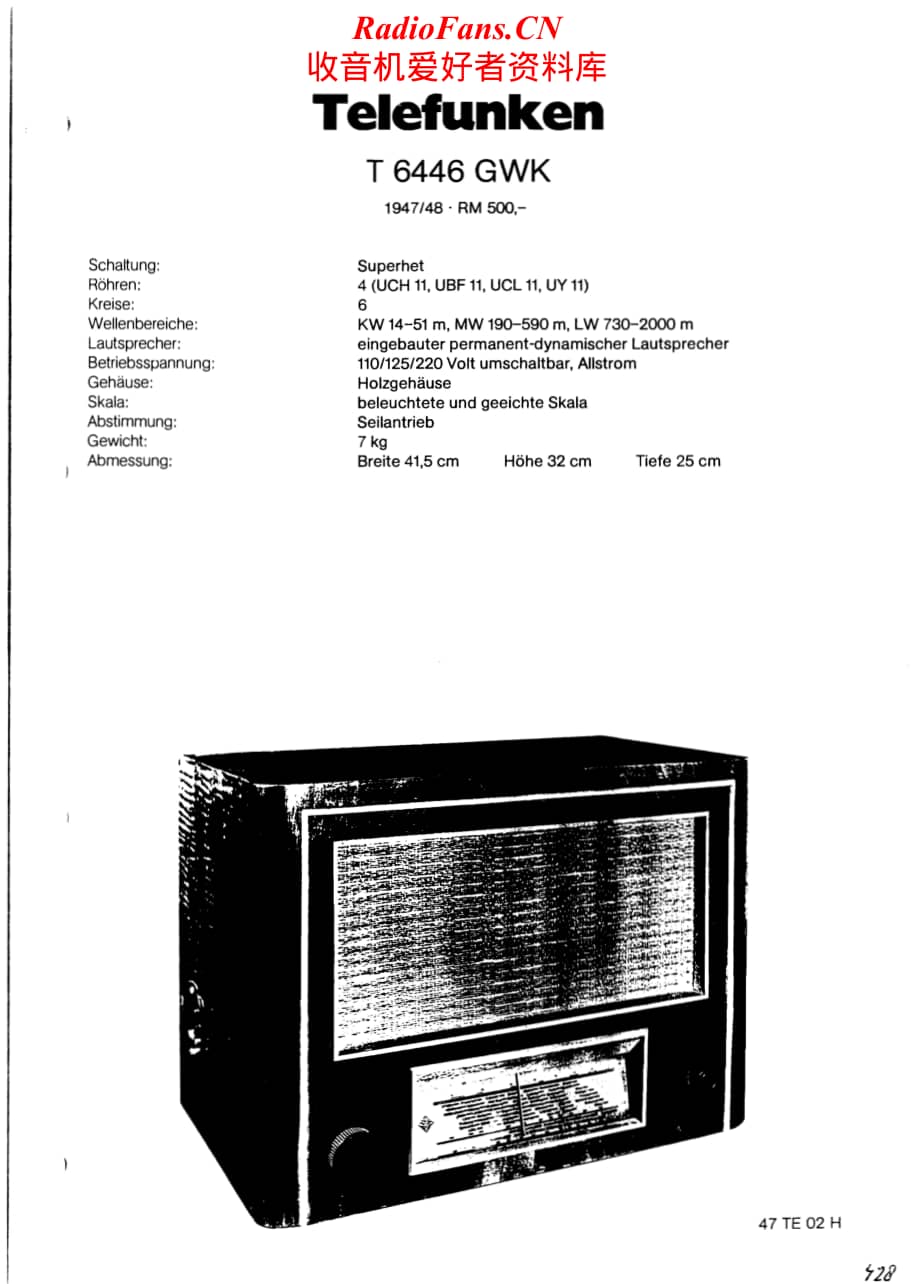 Telefunken-6446-GWK-Schematic电路原理图.pdf_第1页