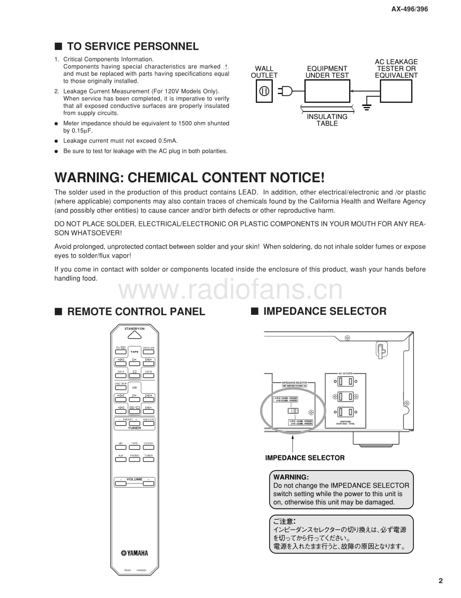 Yamaha-AX-496-Service-Manual电路原理图.pdf_第3页