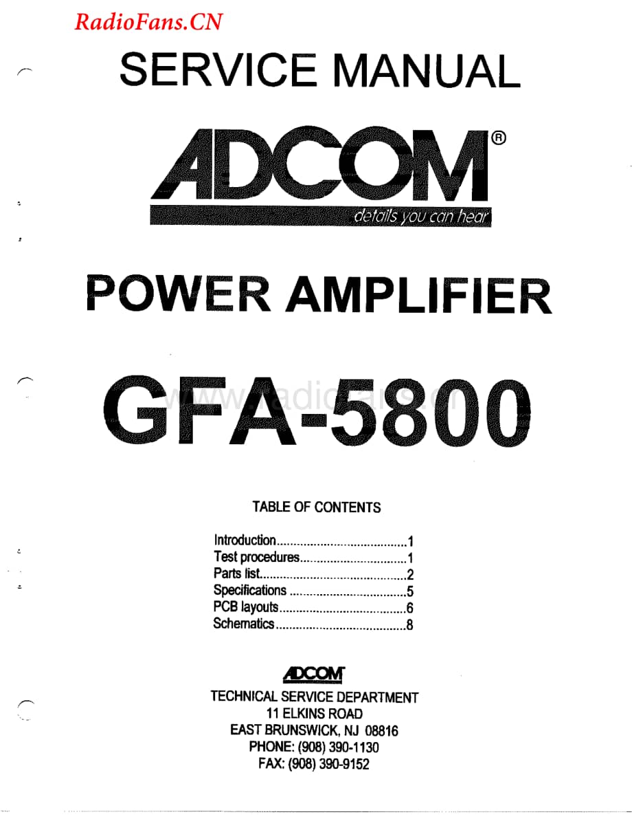 Adcom-GFA5800-pwr-sm维修电路图 手册.pdf_第1页