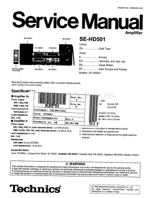 Technics-SEHD-501-Service-Manual电路原理图.pdf