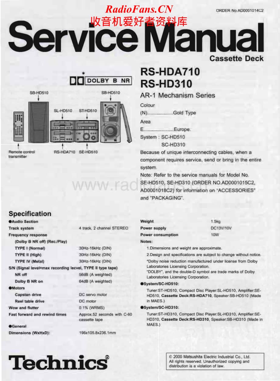Technics-RSHDA-710-Service-Manual电路原理图.pdf_第1页