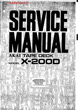 Akai-X200D-tape-sm维修电路图 手册.pdf