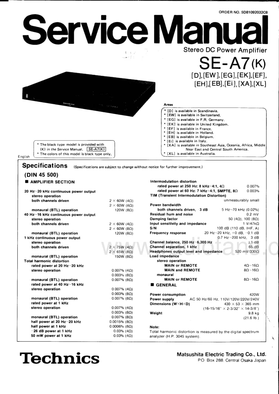 Technics-SEA-7-Service-Manual电路原理图.pdf_第1页