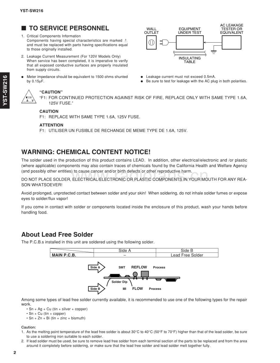 Yamaha-YSTSW-216-Service-Manual电路原理图.pdf_第2页