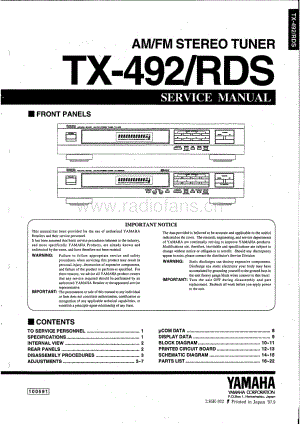 Yamaha-TX-492-Service-Manual电路原理图.pdf