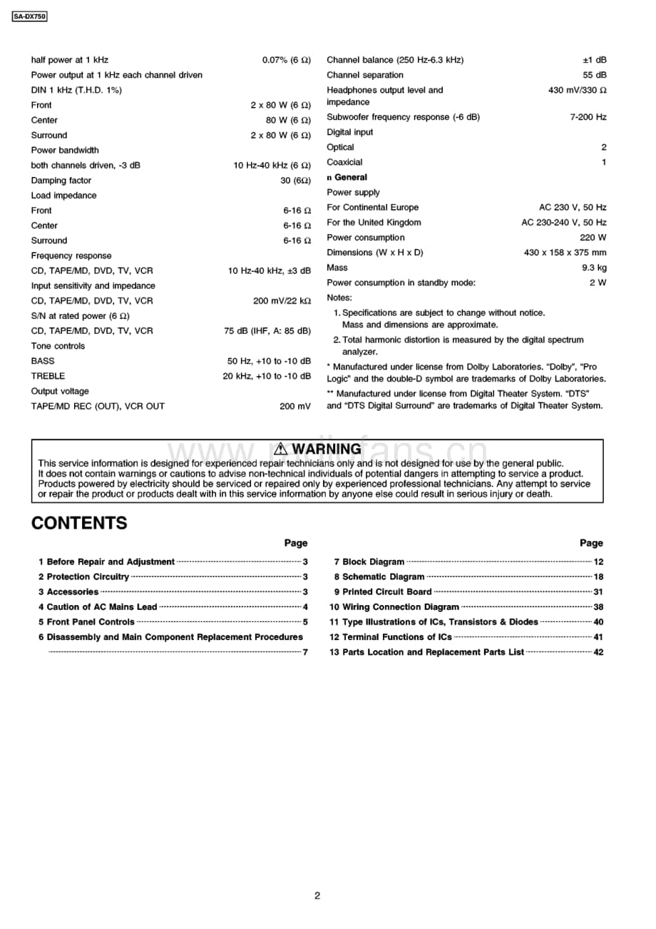 Technics-SADX-750-Service-Manual电路原理图.pdf_第2页