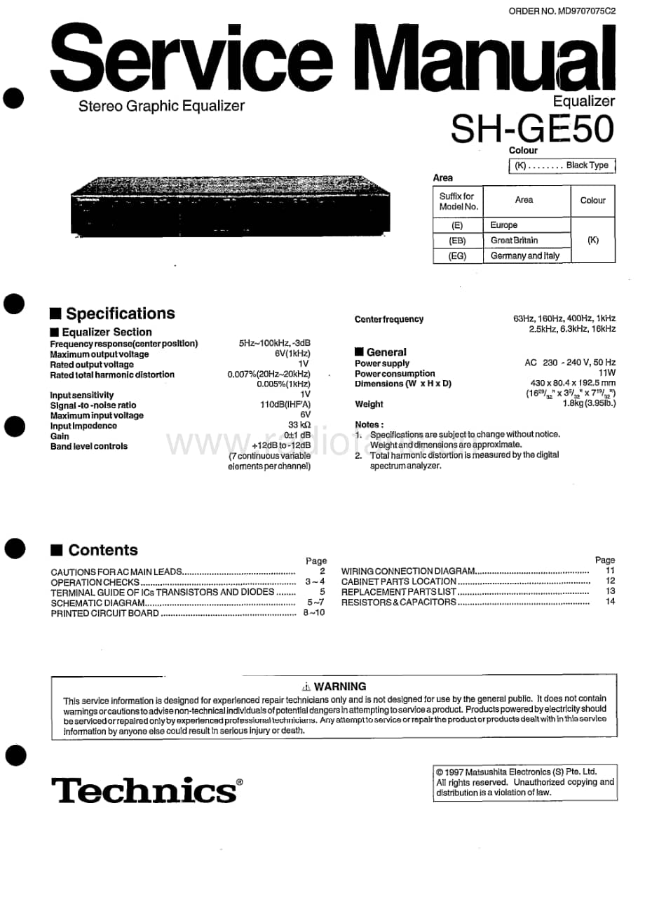 Technics-SHGE-50-Service-Manual电路原理图.pdf_第1页